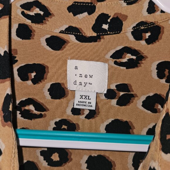Leopard Print A New Day Shirt Dress with Belt - Picture 4 of 4